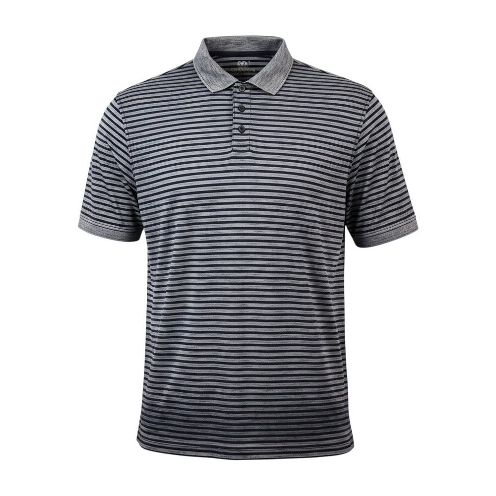 R&R Classics Men's Striped Polo Shirt Blue Gray Short Sleeve XXL